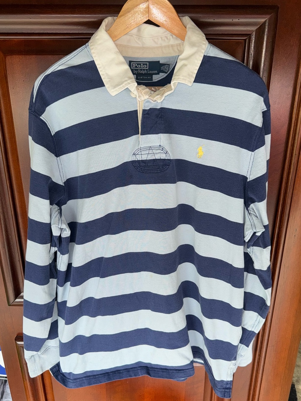 Vintage Polo Ralph Lauren Striped Ruby Style long sleeve polo shirt